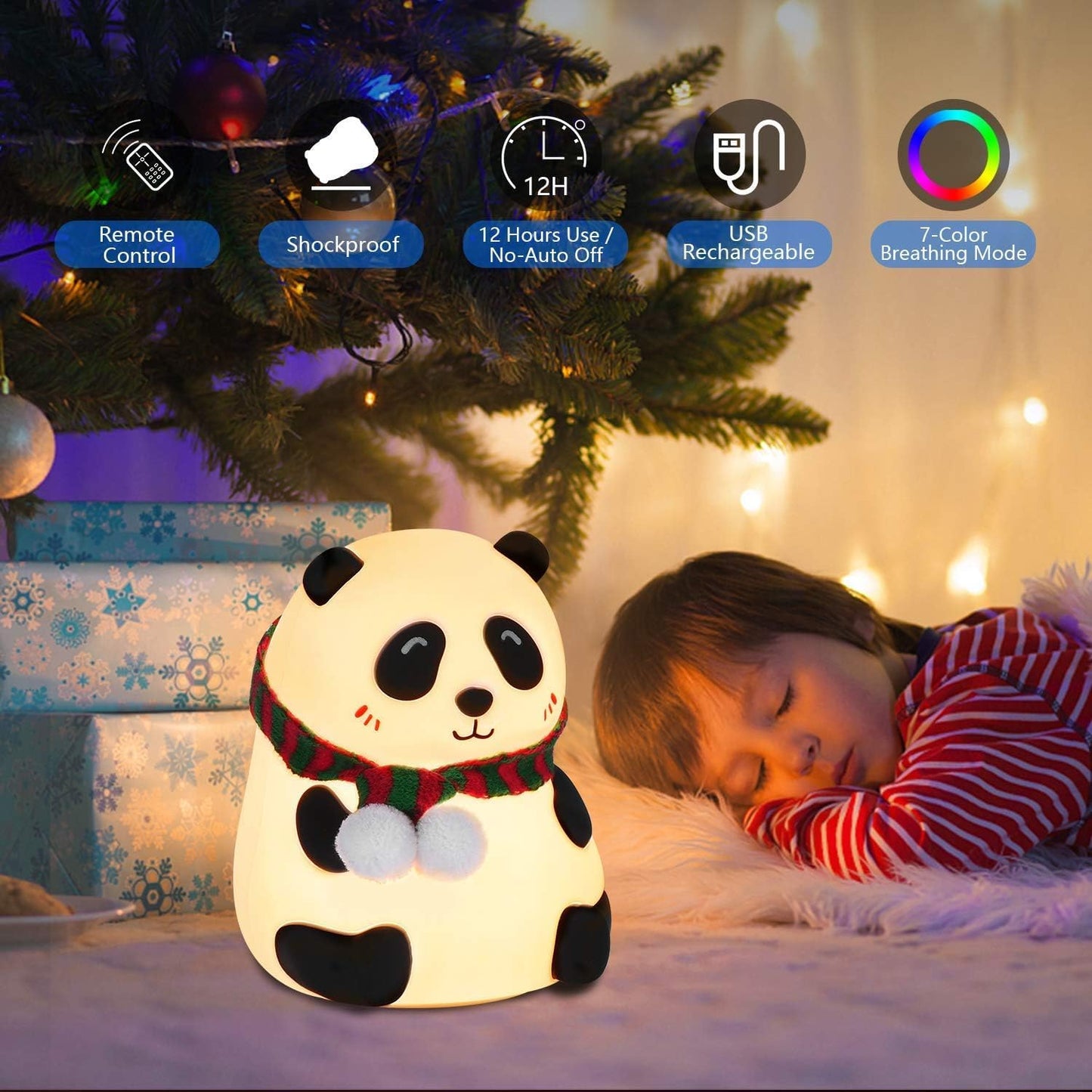 Panda Light Lamp -  Rechargeable Silicone - Night Lamp - 7 Colours