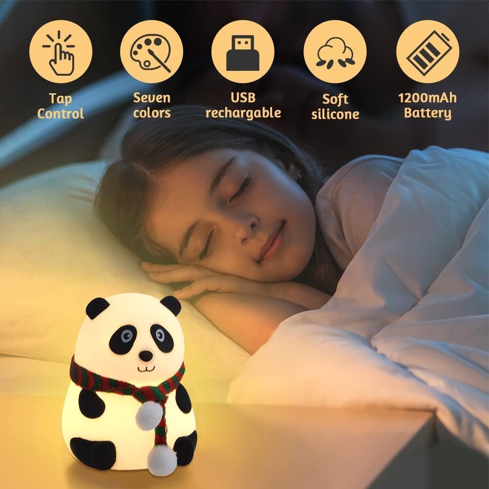 Panda Light Lamp -  Rechargeable Silicone - Night Lamp - 7 Colours
