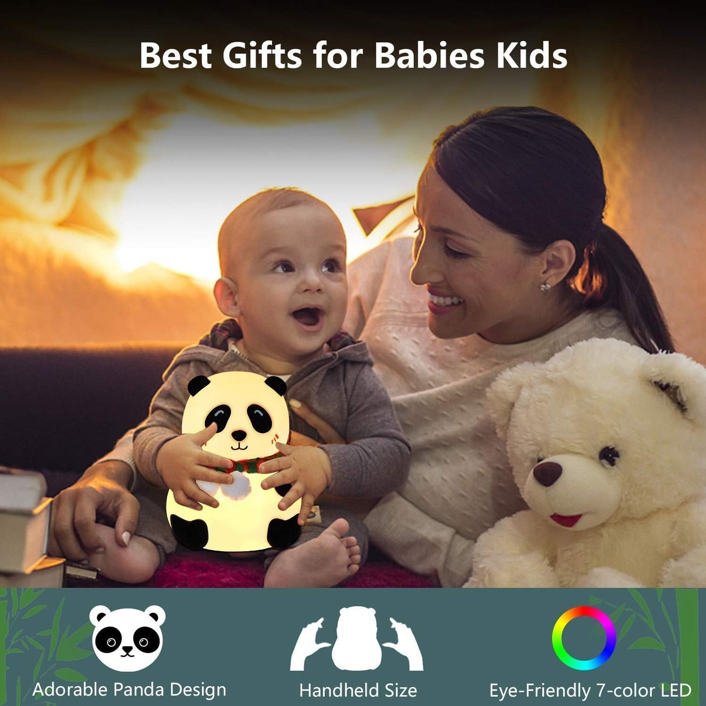 Panda Light Lamp -  Rechargeable Silicone - Night Lamp - 7 Colours